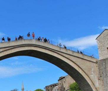 Bridge Jumpers in Mostar, Bosnia and Herzegovina