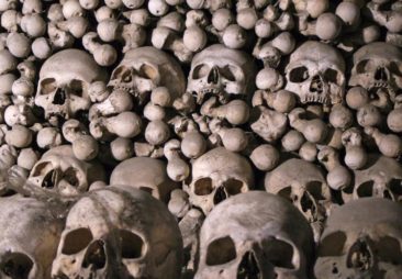 Skulls and bones in the Sedlec Ossuary