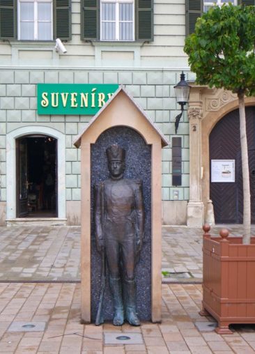 Soldier Statue in Old Town Bratislava's Main Square