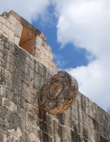 The hoop of the ball court at Chichen Itza