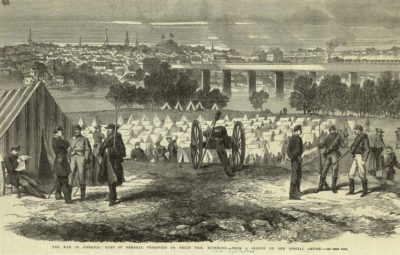 Belle Isle Civil War Prison Camp, 1863 (Credit: Wikipedia)