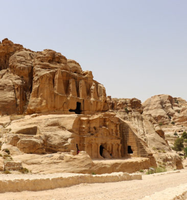Stone buildings in Petra