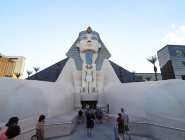 Enter the Luxor Hotel & Casino through the Sphinx