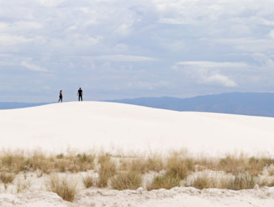 Walking on the dunes at White Sands National Park