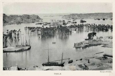 Photo of the flooded temple of Philae from 1906. Source: Wikipedia