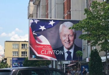 Bill Clinton billboard in Kosovo