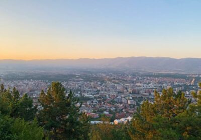 Twilight view of Skopje from Mount Vodno