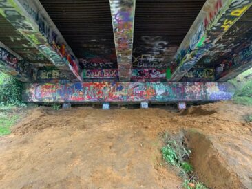 Underneath the bridge near Kurt Cobain Memorial Park