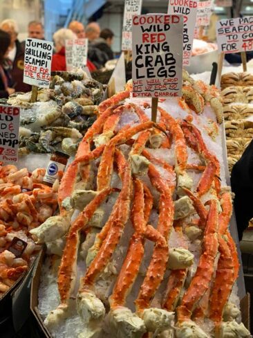 Seafood in Pike Place Market, Seattle Washington