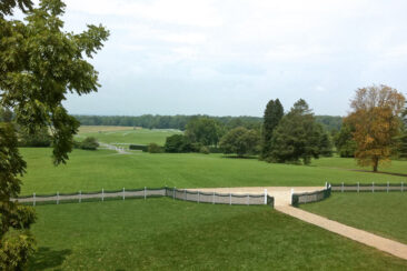 The view from the entrance to James Madison's Montpelier estate in Virginia