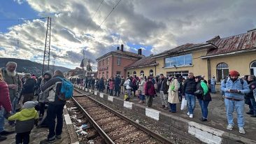 Train station in Pernik for the Kukeri Festival