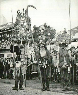 Kukeri in Bulgaria, circa 1940s. Source: Wikipedia/Bulgarian Archives State Agency